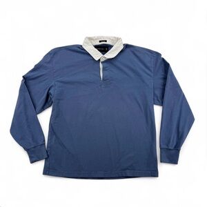 Abercrombie & Fitch Oversized Heavyweight Rugby Shirt Dust Blue Size Medium